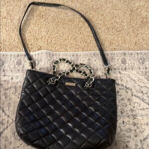 Kate Spade Black Quilted Shoulder Bag 14x12 snapclosure